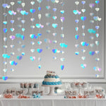 guirlande suspendue coeurs brillants mariage saint valentin rose rouge or blanc festive
