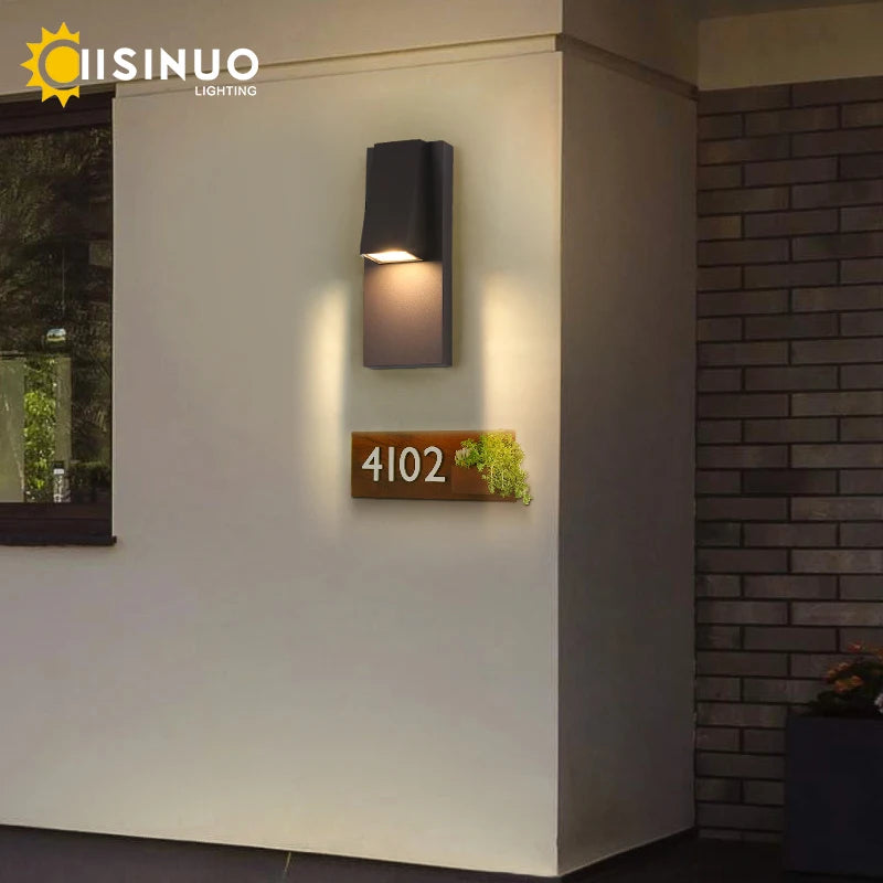 applique murale led moderne gris foncé ip65 hydrofuge 18w 110v 240vextérieur jardin véranda