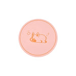 tapis isolant thermique silicone vert violet rose clair motif chien géométrique moderne respectueux environnement