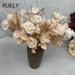 bouquet artificiel roses classique décoration maison table blanc beige noir gris pale rose