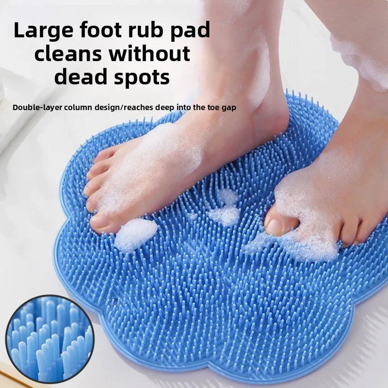 tapis bain bleu rose ventouse bristles patte chat nettoyage pieds dos ludique.functional