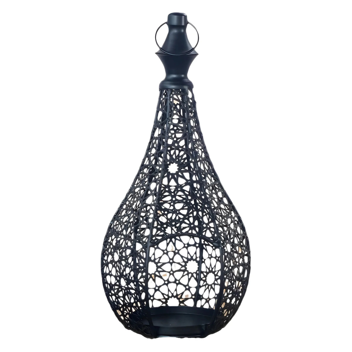 lanterne artisanale dorée ornements géométriques bougie suspendue traditionnelle noël anniversaire