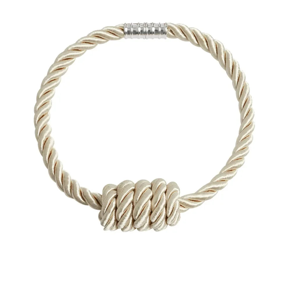 corde rideaux moderne boucle magnétique beige noir argent facile decorationintérieur