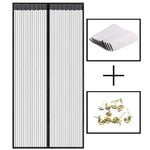 rideau porte anti moustiques noir maille fine fermeture auto agrippante clips magnetiques moderne 91x210