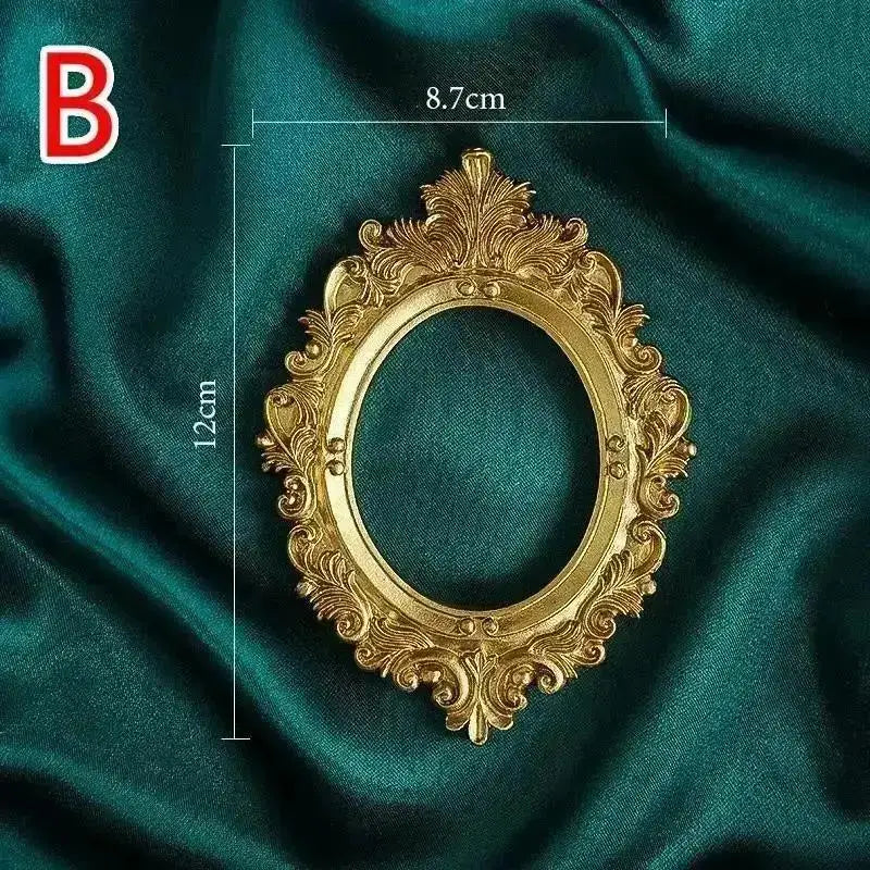 cadre photo vintage or floral résine décoratif européen baroque bijoux accessoire photo verte