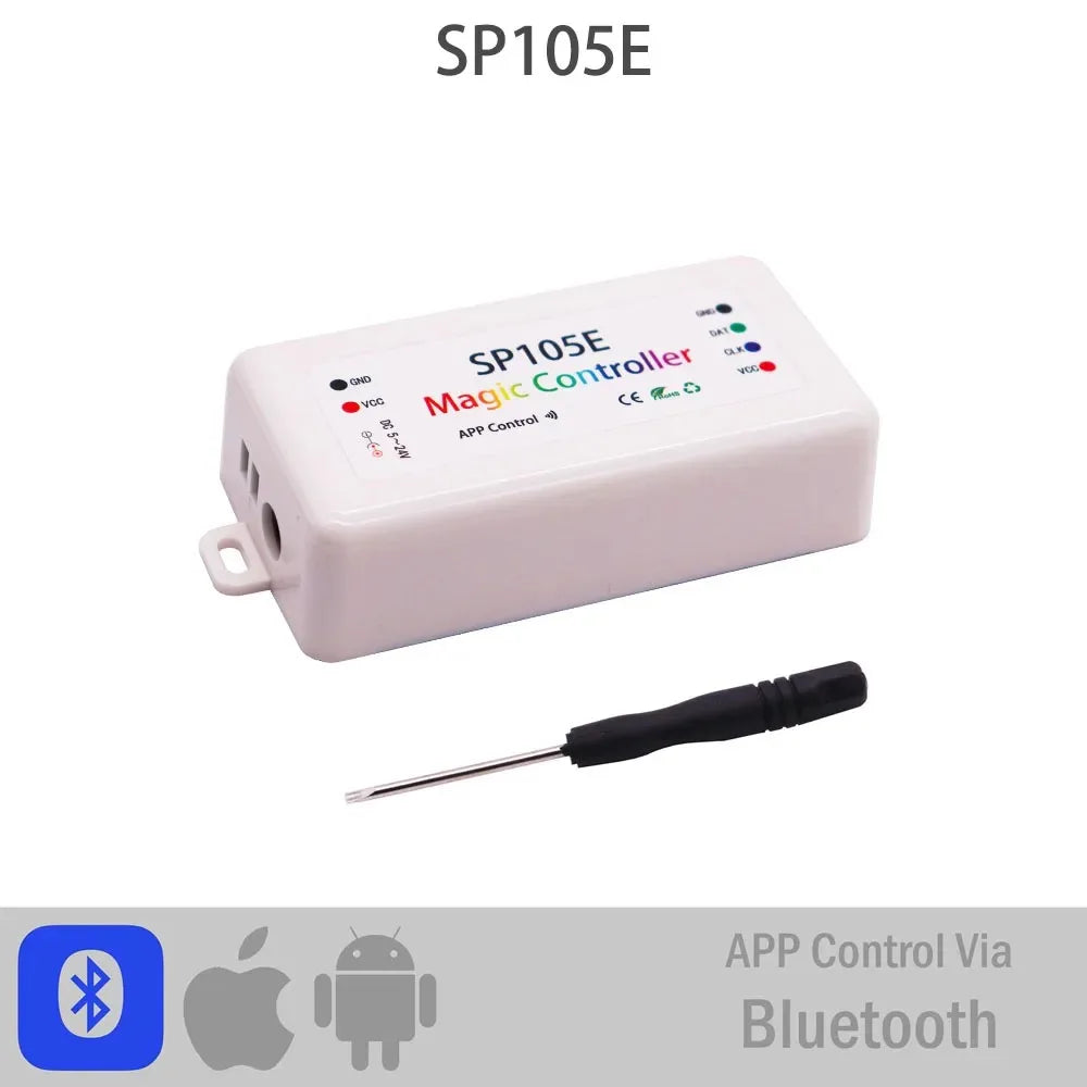 contrôleur led wifi bluetooth musique chargeur puissance 524v ws2812 ws2811 pixels blanc moderne