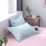 taies d'oreiller rectangulaires bleu clair gris motifs géométriques moderne non toxique 100 polyester 48x74cm