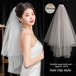 voile mariée blanc translucide classique comb métallique accessoire mariage photo femme