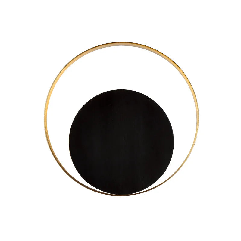 lampe murale moderne blanc noir doré 25cm rond minimaliste LED 90 260V