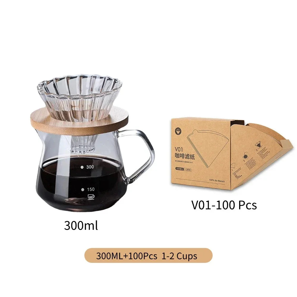 filtre carafe verre rayures verticales moderne ensemble 600ml 300ml transparent