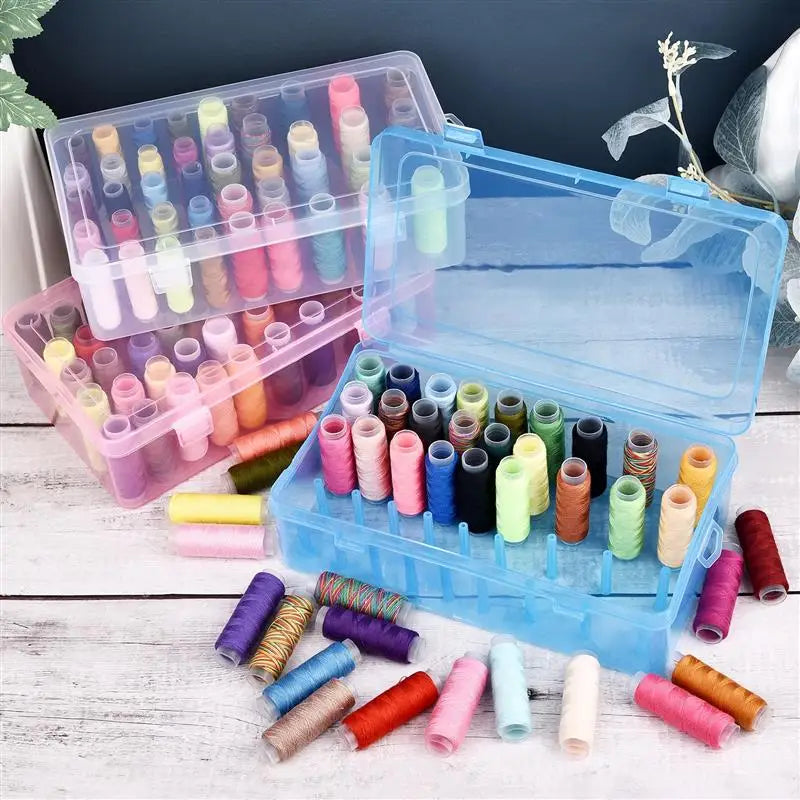 organisateur moderne bobines fil multicolores boîtes rangement opaques étui transport.axes fixations
