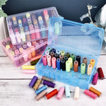 organisateur moderne bobines fil multicolores boîtes rangement opaques étui transport.axes fixations