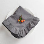 serviettes coton blanc orange bleu vert rose gris marron ruches classiques main pièces