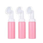 flacon mousse voyage 60 ml distributeur savon liquide brosse visage silicone transparent blanc rechargeable