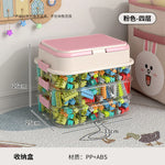 boîtes rangement jouets transparentes plaques lego like poignées couleurs blanc jaune vert bleu rouge
