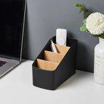 organisateur rangement bois noir blanc télécommandes téléphones stylos lunettes modernes minimalistes scandi