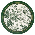tapis table rond polyestère résistant chaleur décoration intérieure extérieure blanc vert fleurs feuilles papillons