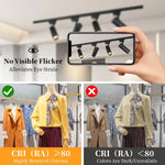 spots led modernes noir blanc télécommande dimmable ensembles complets rail