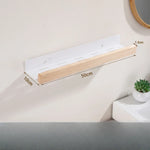étagère murale bois moderne 50cm blanc rangement salle bain douche assaisonnement