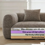 canapé moderne gris tissu uni coussins petite grande pièce minimaliste