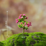 arbres miniatures artificiels fleurs colorées décoration jardin vert rose jaune