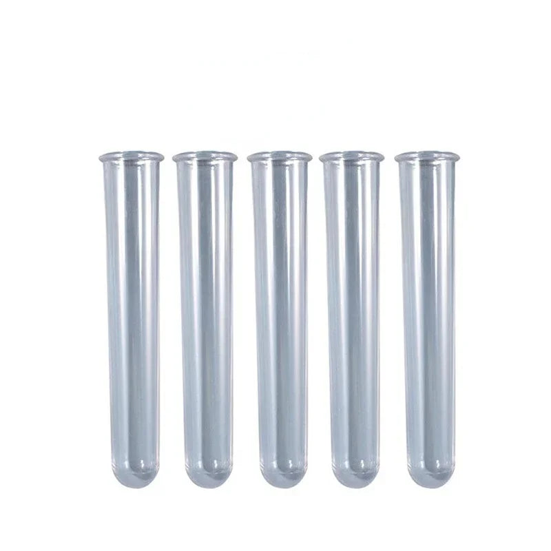 tubes essai silicone transparent violet bleu clair moderne decoration intérieure 12cm 10pièces