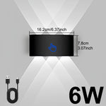 lampe murale led moderne noire interrupteur tactile charge usb chambre cuisine