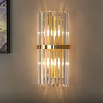 applique murale moderne cristal transparent doré rayures horizontales salon chambre