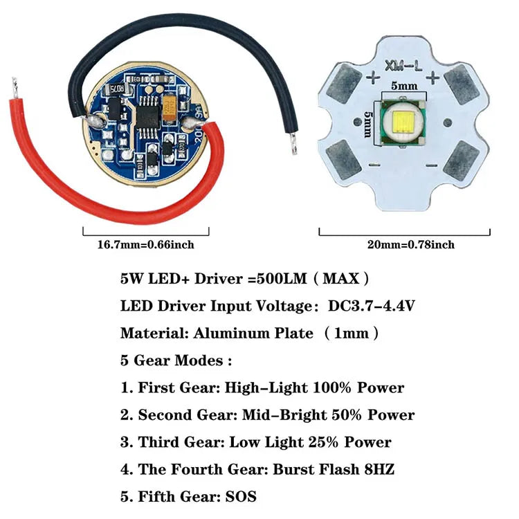 torche led 3w 5w 10w 18w bleu rouge 5modes burst sos circulaire électronique moderne