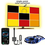 ruban led rgbic controle app synchronisation musicale detection couleur 55 75 pouces