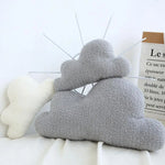 coussin nuage gris doux moderne literie corps blanc fourré oblong coton polyester