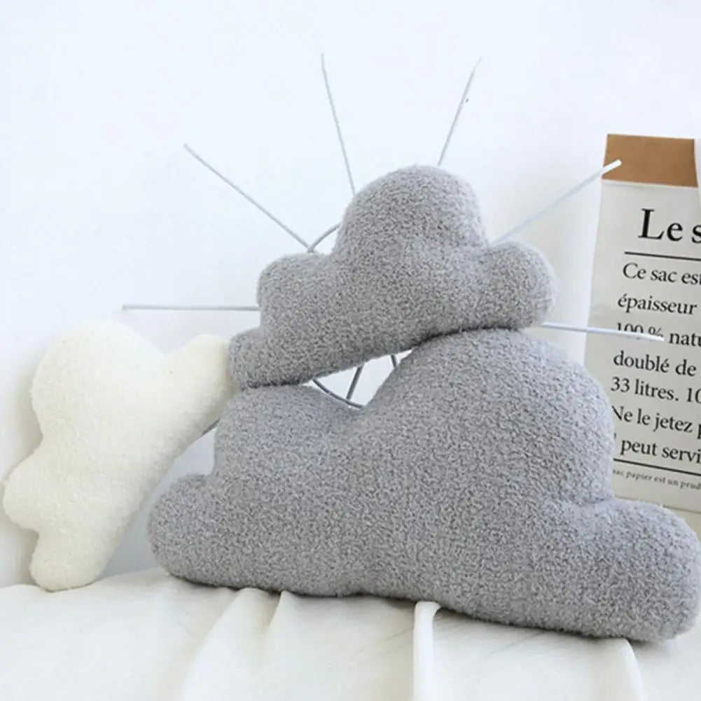coussin nuage gris doux moderne literie corps blanc fourré oblong coton polyester
