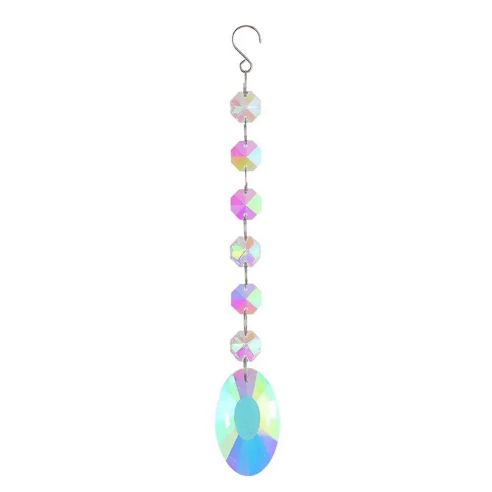 guirlande décorative cristaux célestes soleil lune étoile arc ciel chaîne métallique boho