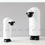 statues moutons blanc noirs texture laine faces lisses moderne accessoires decoration chambre enfants