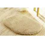 tapis bain doux pelucheux rose fuchsia beige vert clair moderne salon chambre