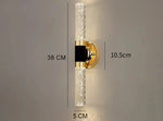 applique murale moderne or transparent verre rayures chambre coucher éclairage led nordique