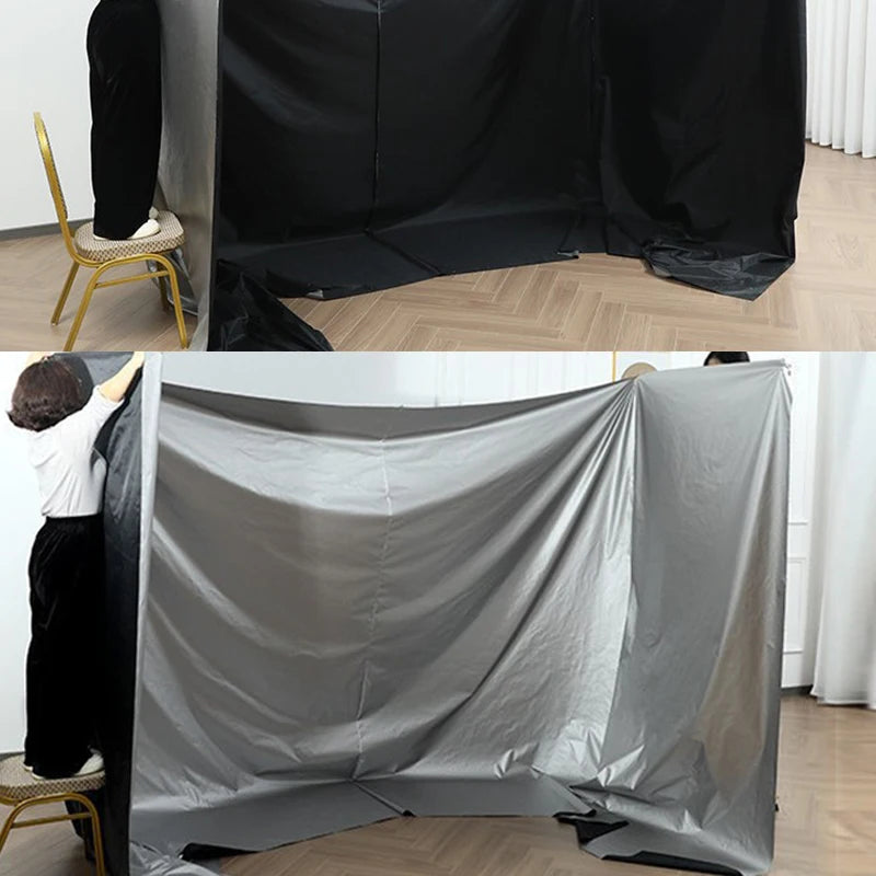 tissu occultant noir isolé revêtement argenté anti uv tissu acrylique opaque moderne 1m 150cm