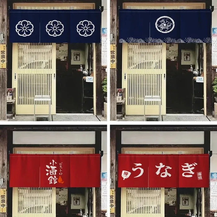 Rideau japonais horizontal en polyester bleu ciel pour décoration de cuisine