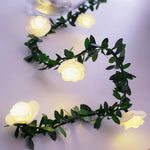 guirlande lumineuse rose feuilles vert festifs decoration mariage noel anniversaire blanc orange