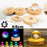 support présentation lumineux bois naturel led rechargeable adhésif base circulaire minimaliste 6cm 8cm
