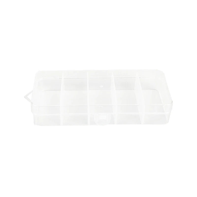 boîte compartiments transparente moderne poignée conteneur plastique organisation pratique fourchette cuillère bijoux rangement