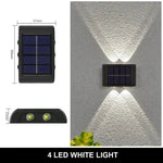 lumière solaire murale moderne 12 led blanc chaud ip65 étancheextérieur jardin décoration