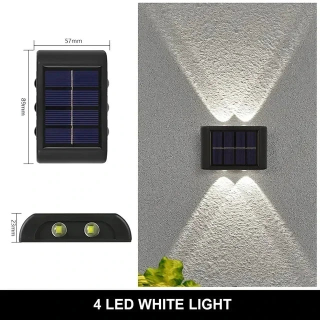 lumière solaire murale moderne 12 led blanc chaud ip65 étancheextérieur jardin décoration