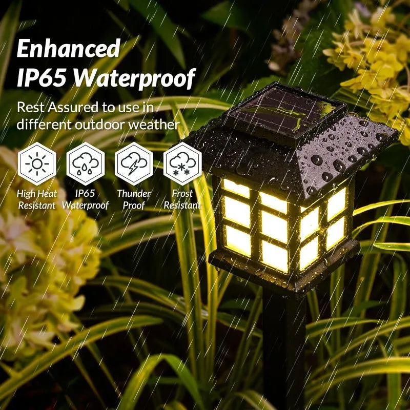 lampes solaires extérieures noires carreaux blancs moderne ip65 led jardin camping