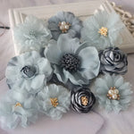 décoration intérieure fleurs artificielles violet bleu gris rose tissu romantique occasion mariage anniversaire