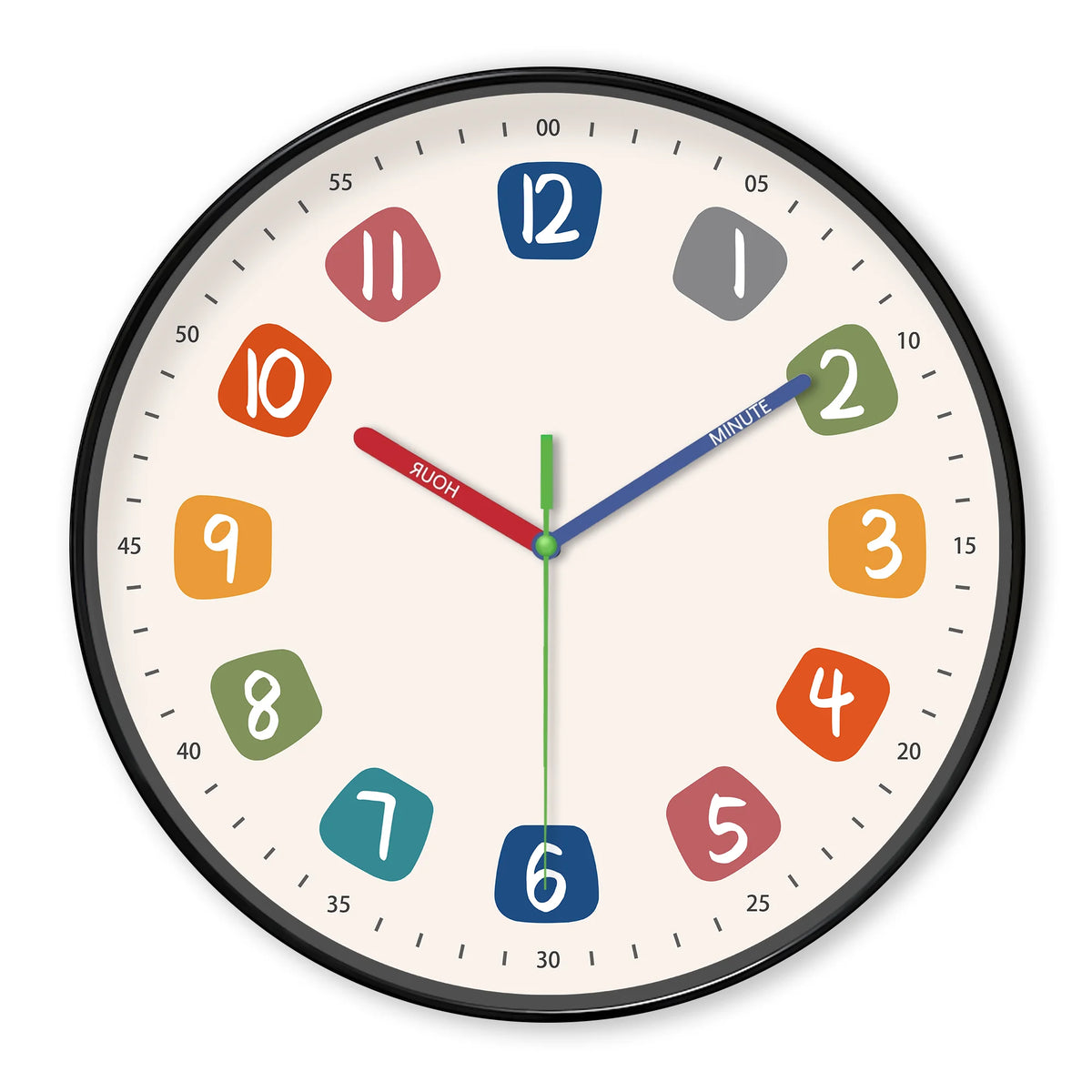 horloge murale moderne couleur geometrique forme minimale suspendue maison cuisine salle bain