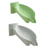 porte savon mural blanc vert feuille moderne adhésif salle bains toilettes linge
