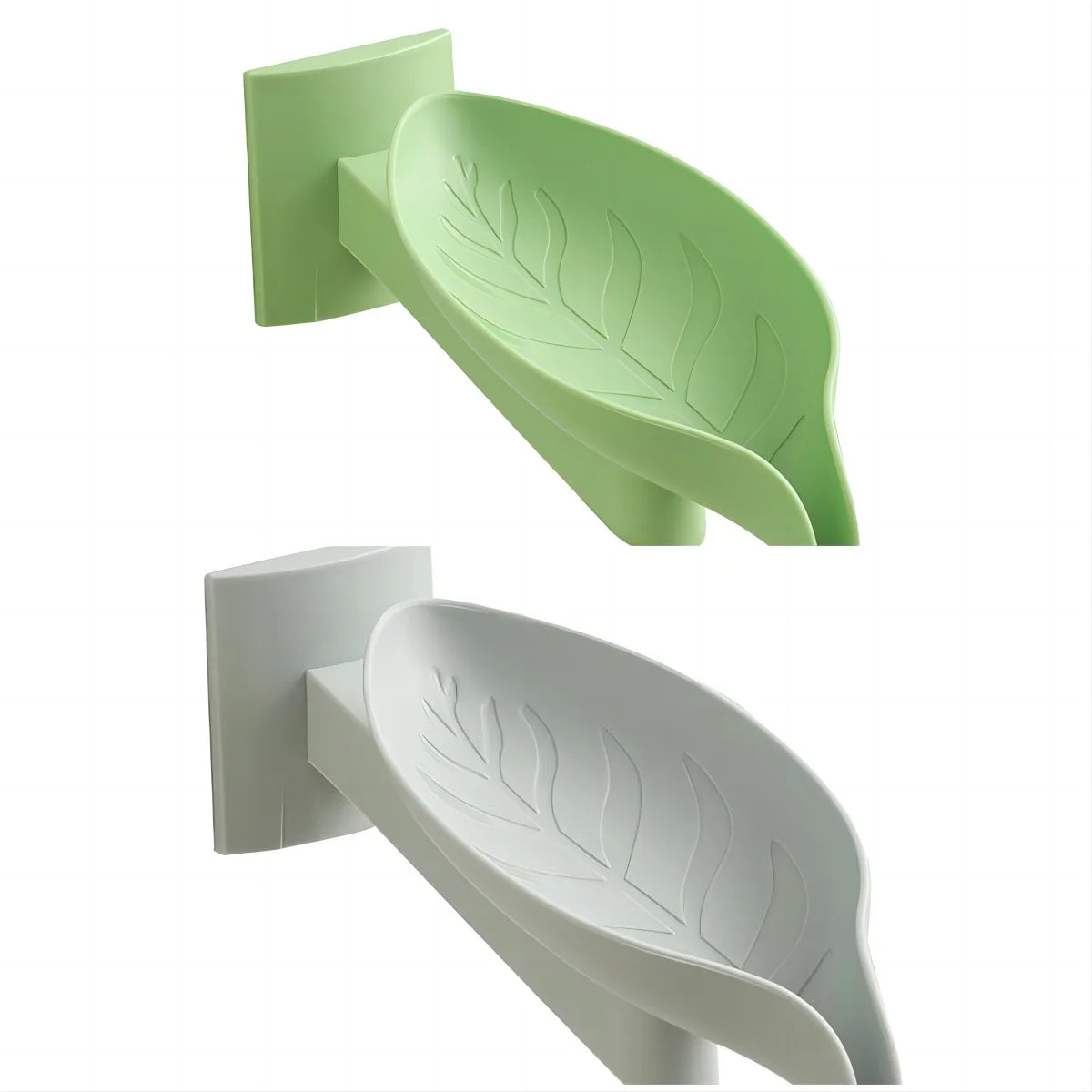 porte savon mural blanc vert feuille moderne adhésif salle bains toilettes linge