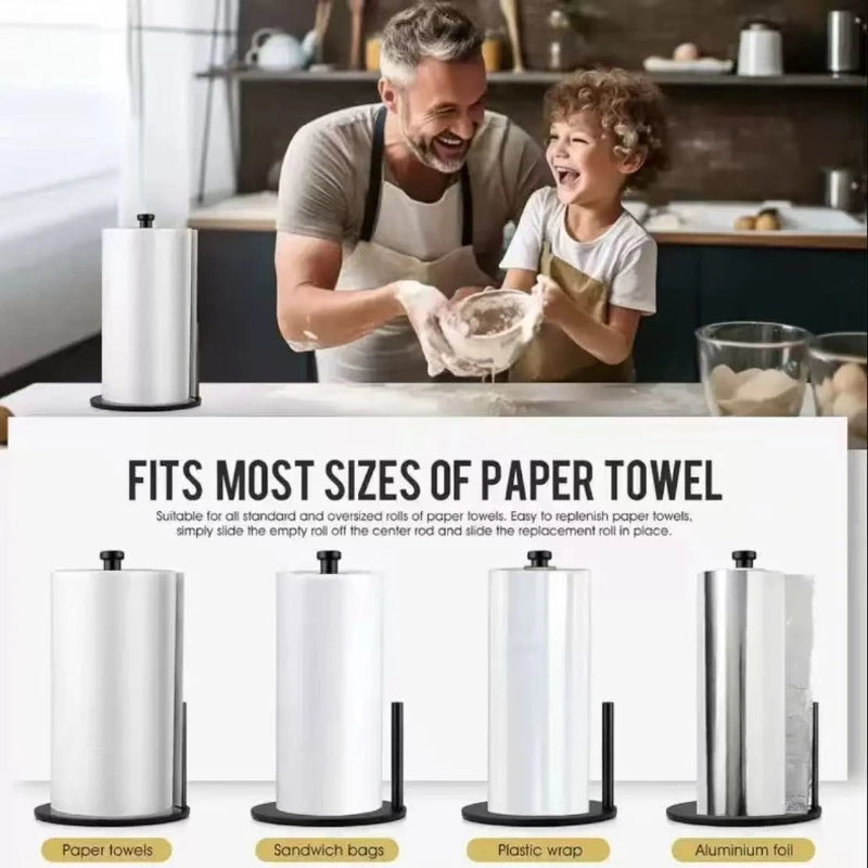 porte serviettes papier acier inoxydable couleur noire moderne fixations robuste organisation comptoir.storage vertical