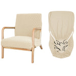housse fauteuil élastique polyester vert motif géométrique moderne élastiques inclusion fermeture glissière
